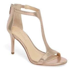 Imagine by Vince Camuto Phoebe Gold Metallic T-strap Party Event Sandals Heels 6